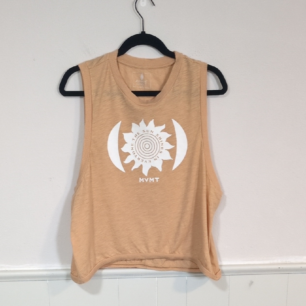 MVMT Beige Graphic Muscle Tee